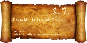 Krauth Trisztán névjegykártya